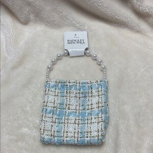 Badgley Mischka Tweed Mini Bag with Pearl Handle
